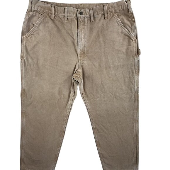 Vintage Carhartt Pants Men 44x32 Brown B111 Dungaree Flannel Lined Carpenter Y2K - Picture 5 of 16